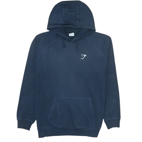 Gymshark Men's Blue Pullover Hoodie 2XL Regular Fit Fleece Sweatshirt