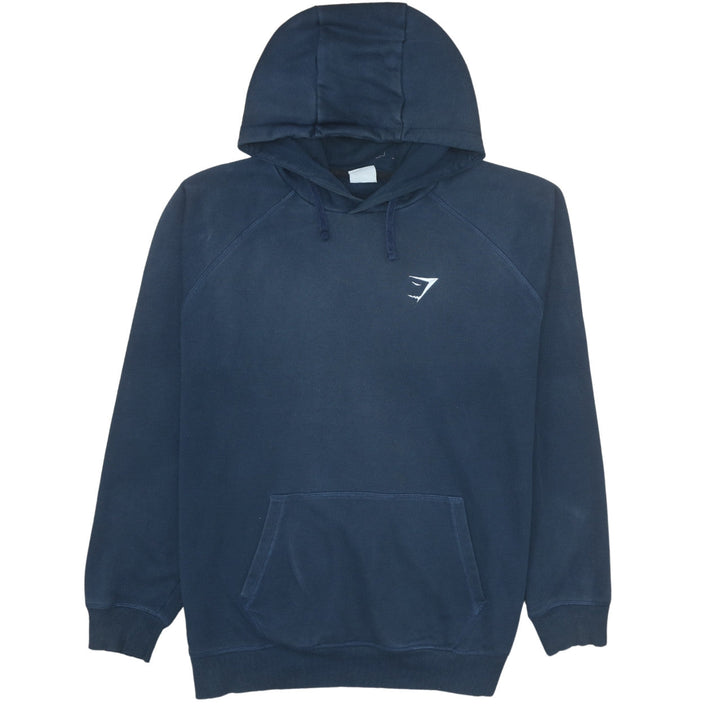 Gymshark Men's Blue Pullover Hoodie 2XL Regular Fit Fleece Sweatshirt