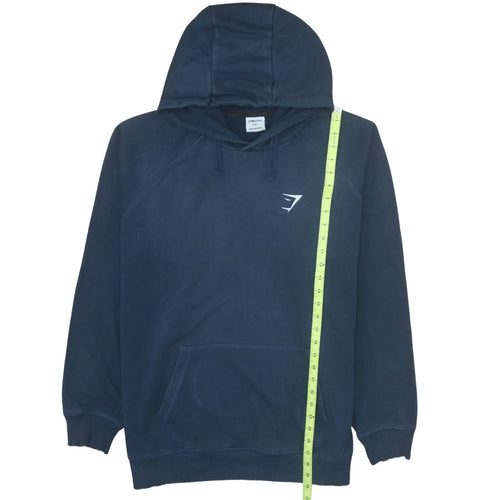 Gymshark Men's Blue Pullover Hoodie 2XL Regular Fit Fleece Sweatshirt