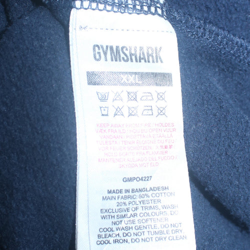 Gymshark Men's Blue Pullover Hoodie 2XL Regular Fit Fleece Sweatshirt