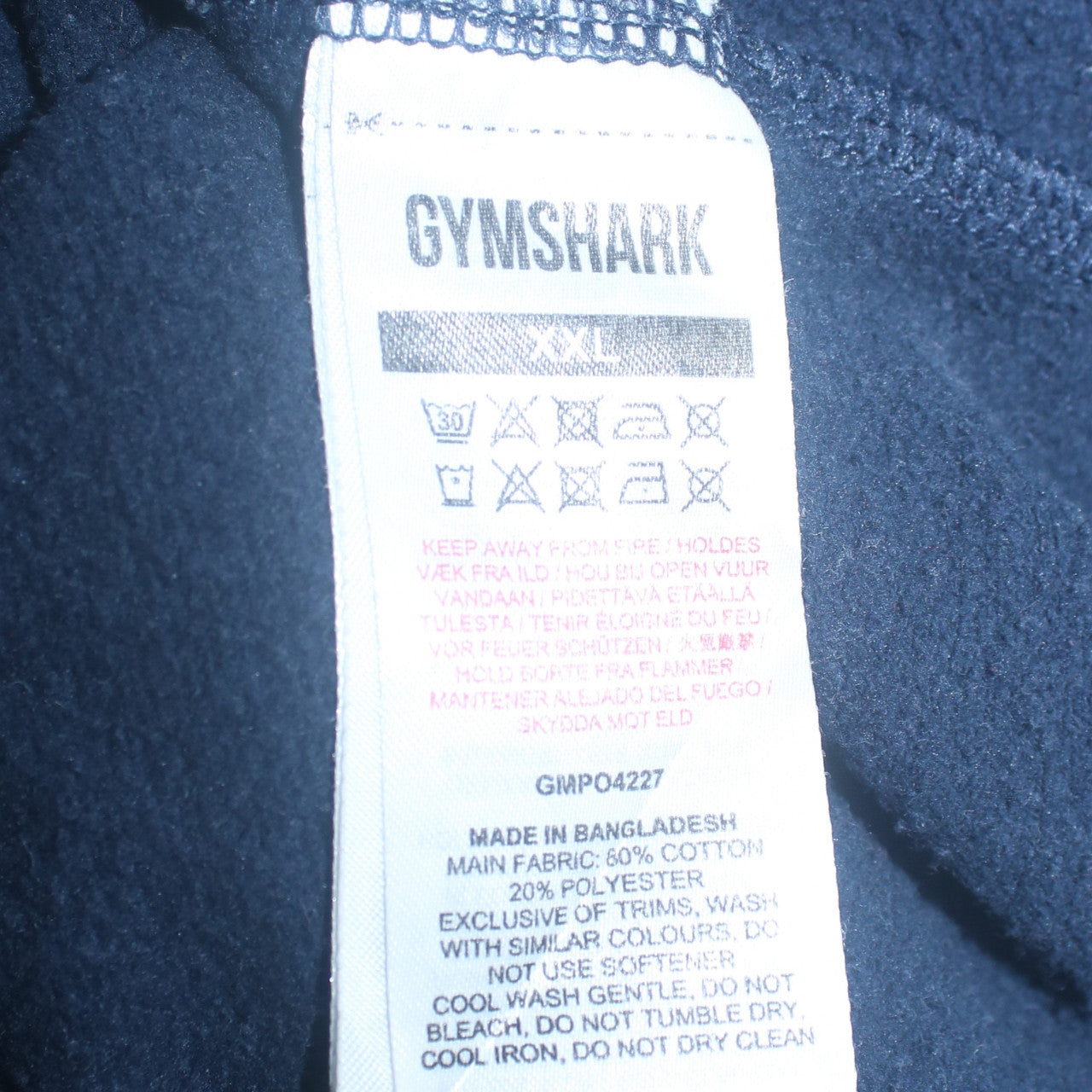 Gymshark Men's Blue Pullover Hoodie 2XL Regular Fit Fleece Sweatshirt