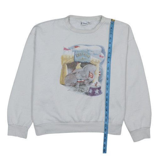 Disney Dumbo White Sweatshirt Womens M Crew Neck Pullover