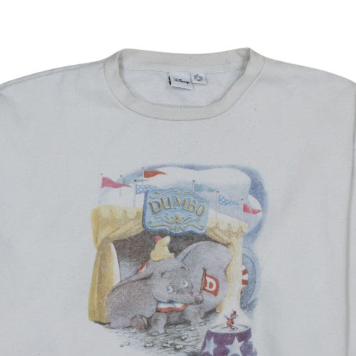 Disney Dumbo White Sweatshirt Womens M Crew Neck Pullover