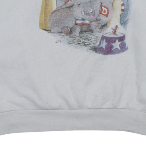 Disney Dumbo White Sweatshirt Womens M Crew Neck Pullover