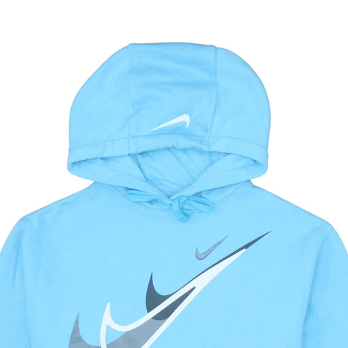 Nike Men's Blue Pullover Hoodie M Logo Graphic Sportswear