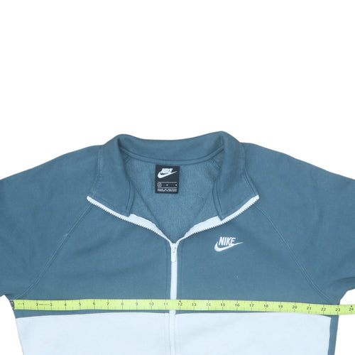Nike Men's Blue & White Medium Track Jacket - Zip Front Cotton Blend