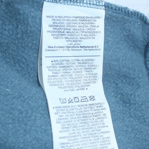 Nike Men's Blue & White Medium Track Jacket - Zip Front Cotton Blend