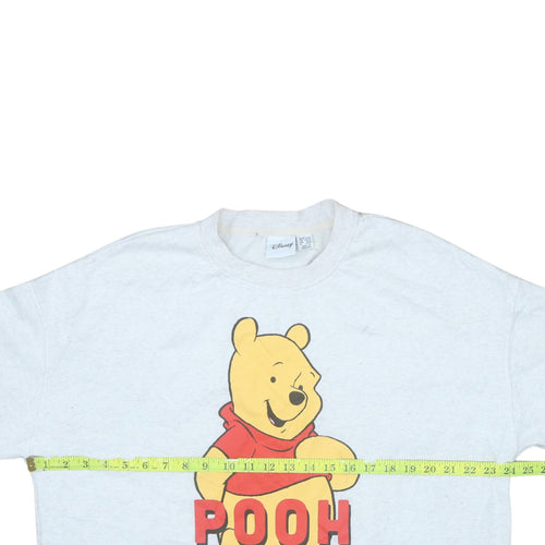 Disney Womens Grey Winnie the Pooh Pullover Sweatshirt Size L
