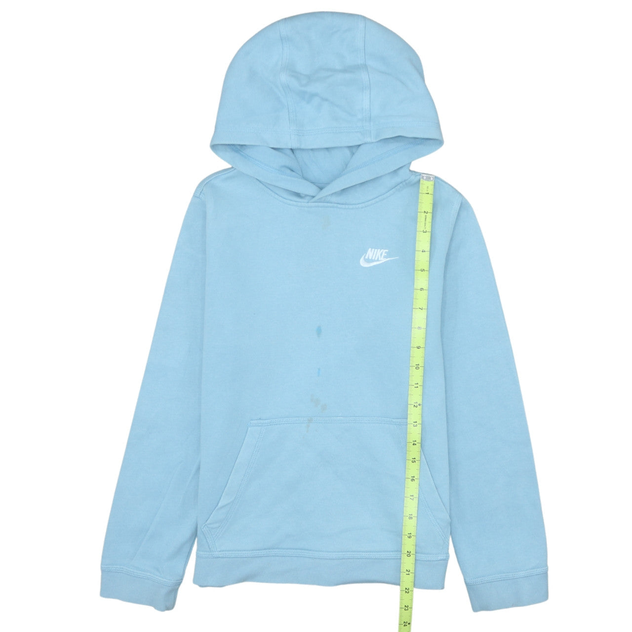 Nike Boys Blue Pullover Hoodie Size 11-12 Years Fleece Logo Sweatshirt