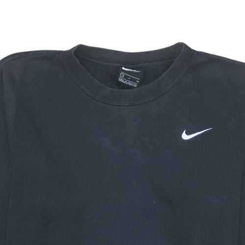 Nike Men's Black Small Crew Neck Pullover Fleece Sweatshirt