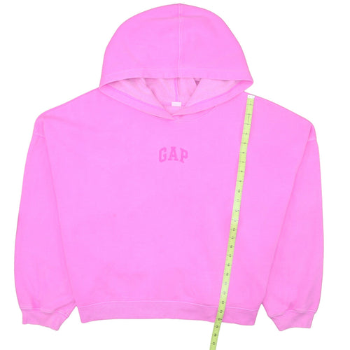 GAP Womens Pink Pullover Hoodie XL Cotton Blend Logo Sweatshirt