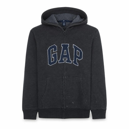 GAP Men’s Black Full Zip Hoodie M Logo Fleece Sweatshirt