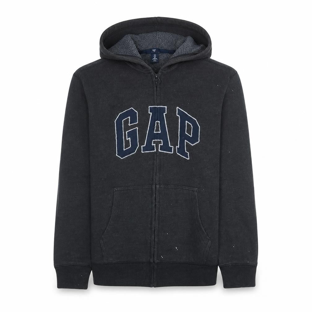 GAP Men’s Black Full Zip Hoodie M Logo Fleece Sweatshirt