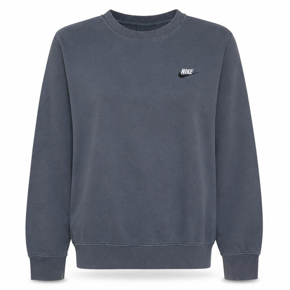 Front view of Nike Women’s Blue Crew Neck Pullover Sweatshirt, size S