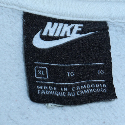 Nike Women White XL Pullover Hoodie with Logo - Casual Style