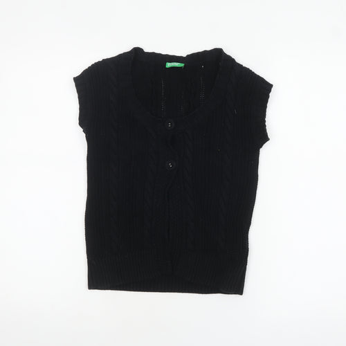United Colors of Benetton Women's Black Knit Cardigan S
