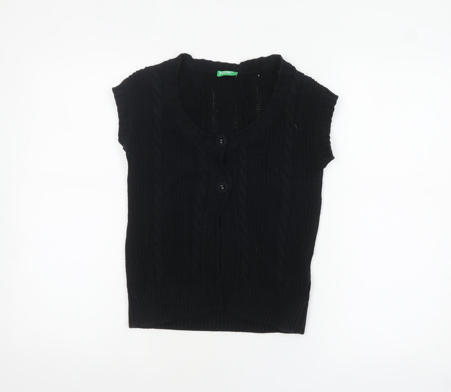 United Colors of Benetton Women's Black Knit Cardigan S