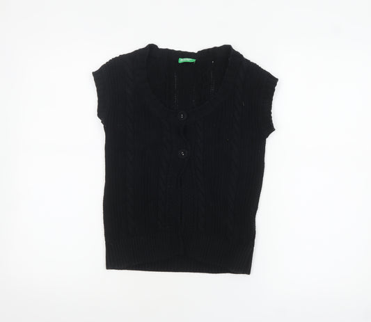 United Colors of Benetton Women's Black Knit Cardigan S