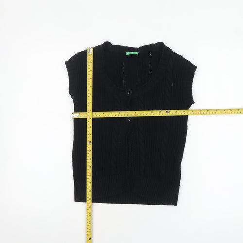 United Colors of Benetton Women's Black Knit Cardigan S