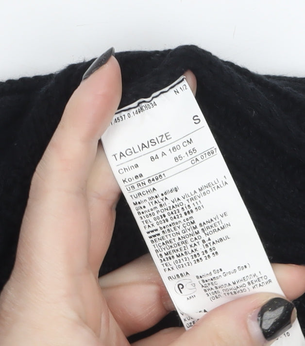 United Colors of Benetton Women's Black Knit Cardigan S