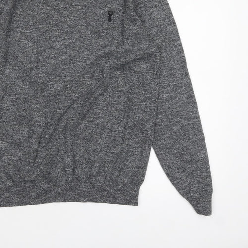 Next Men’s Grey Crew Neck Knit Jumper Size M Classic Pullover