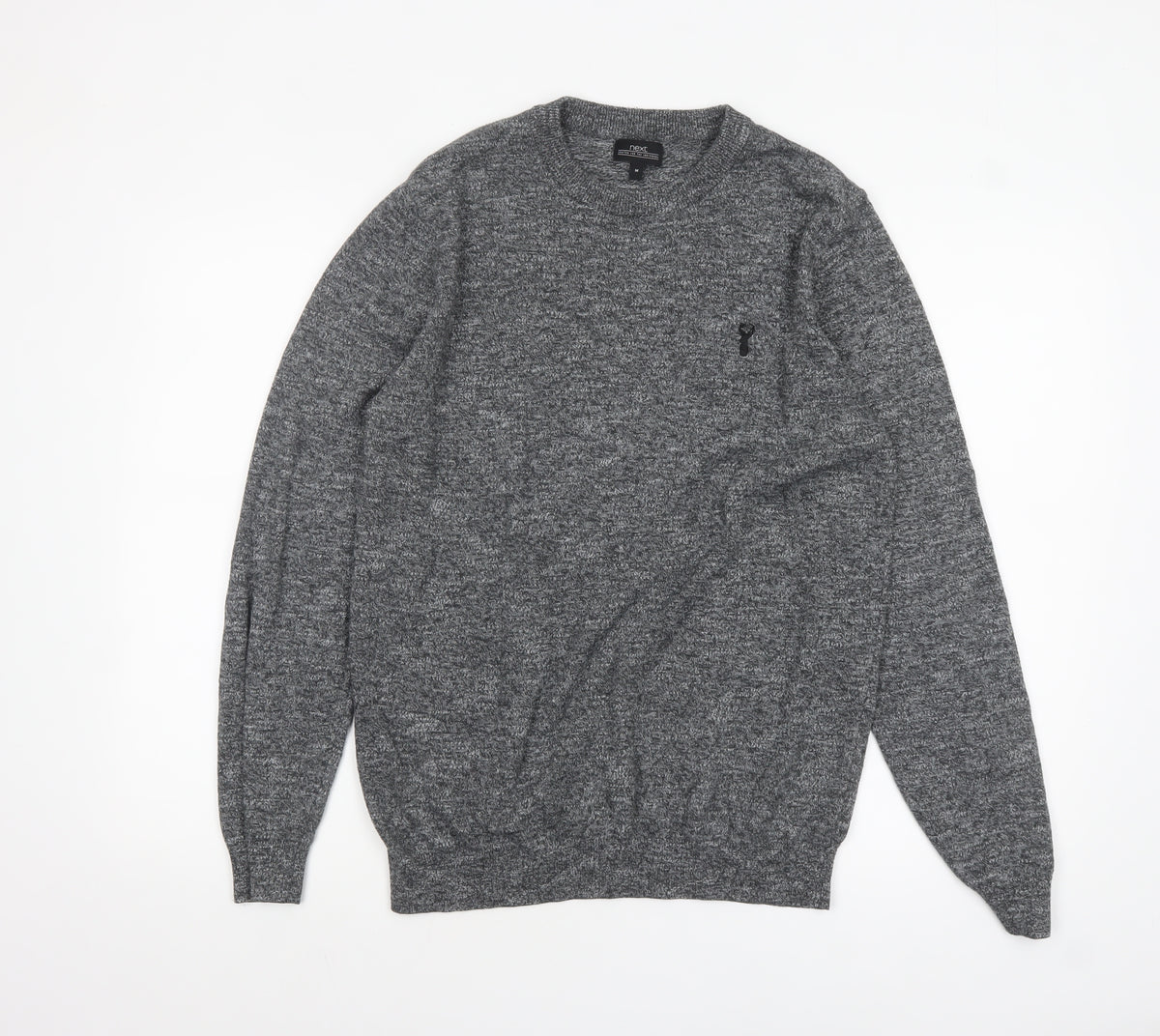 Next Men’s Grey Crew Neck Knit Jumper Size M Classic Pullover