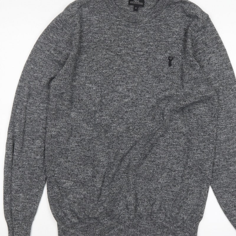 Next Men’s Grey Crew Neck Knit Jumper Size M Classic Pullover
