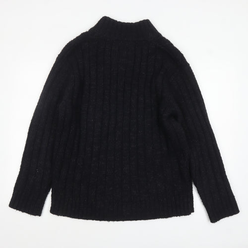 Marks and Spencer North Coast Men's Black Cable Henley Jumper L