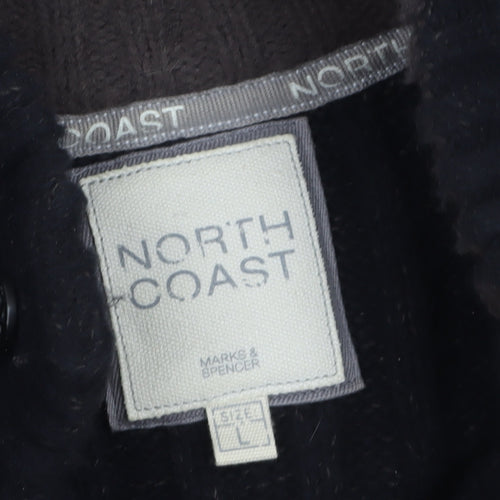 Marks and Spencer North Coast Men's Black Cable Henley Jumper L