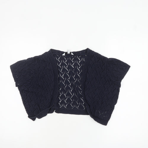 New Look Women's Navy Blue Open-Knit Shrug Size 14