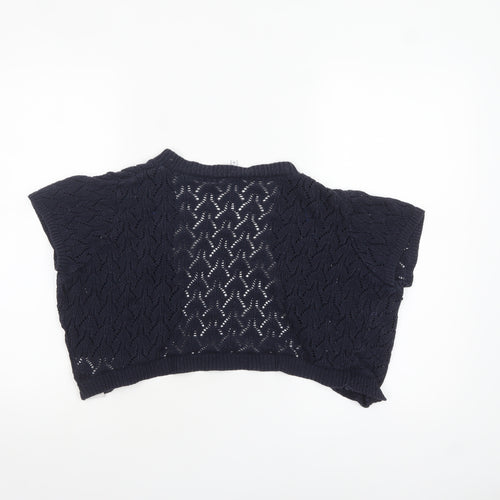 New Look Women's Navy Blue Open-Knit Shrug Size 14