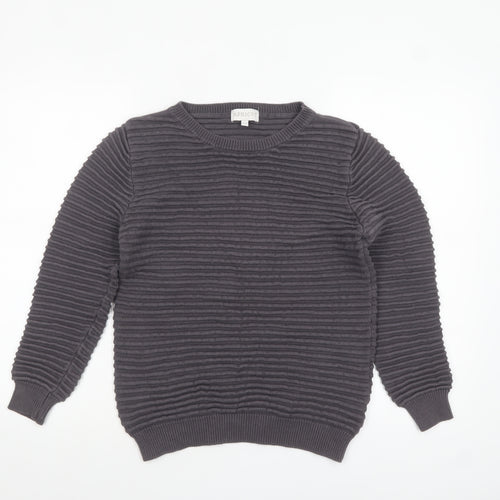 Apricot Women's Grey Cotton Crew Neck Jumper Size 12