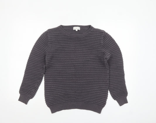 Apricot Women's Grey Cotton Crew Neck Jumper Size 12