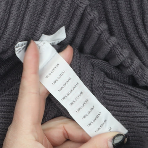 Apricot Women's Grey Cotton Crew Neck Jumper Size 12