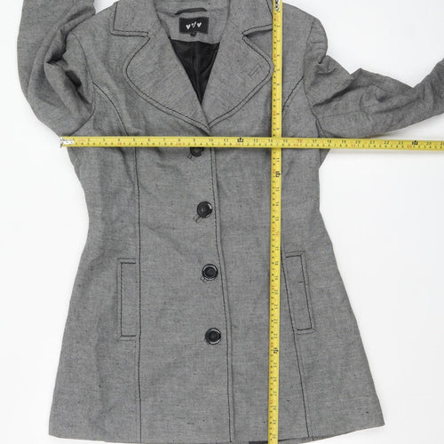 Marks and Spencer Womens Grey Linen Blend Mid-Length Coat Size 12