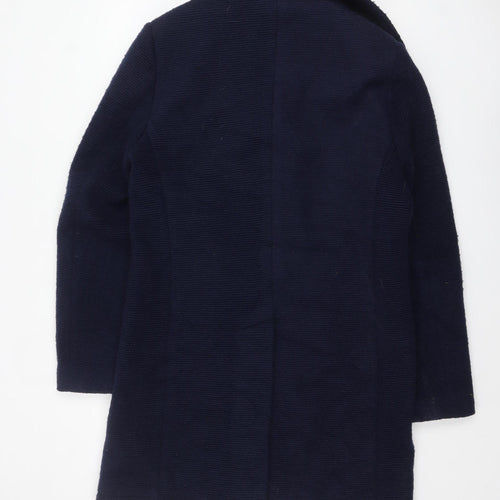 Feraud Women’s Blue Wool Pea Coat Liberty Lined Size L Classic