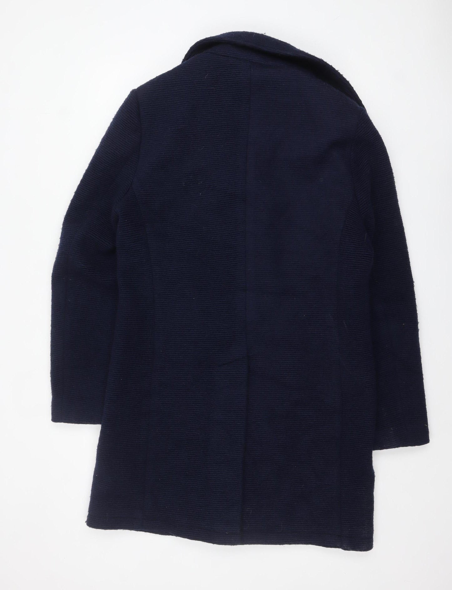 Feraud Women’s Blue Wool Pea Coat Liberty Lined Size L Classic