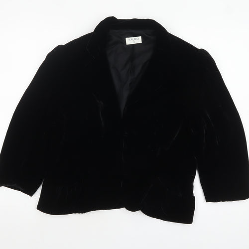Kaliko Women's Black Velvet Single-Breasted Blazer Size 16