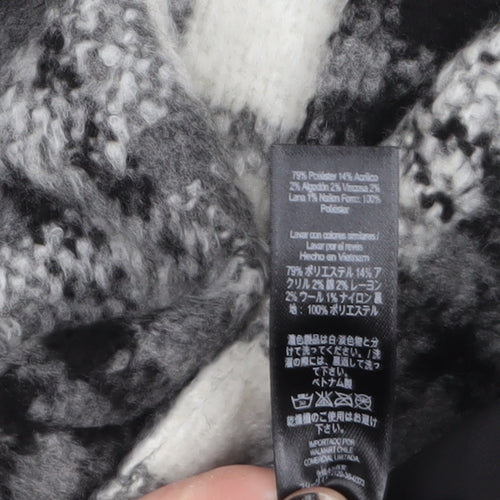 George Women's Black Check Wool Blend Overcoat Size 24
