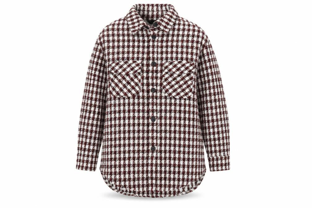 Front view of New Look Women’s Multicoloured Check Shacket Jacket, size UK 14