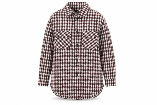 Front view of New Look Women’s Multicoloured Check Shacket Jacket, size UK 14