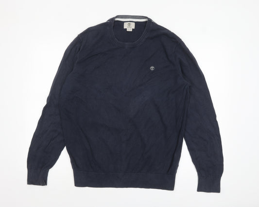 Timberland Men’s Blue Cotton Crew Neck Jumper XL Regular Fit