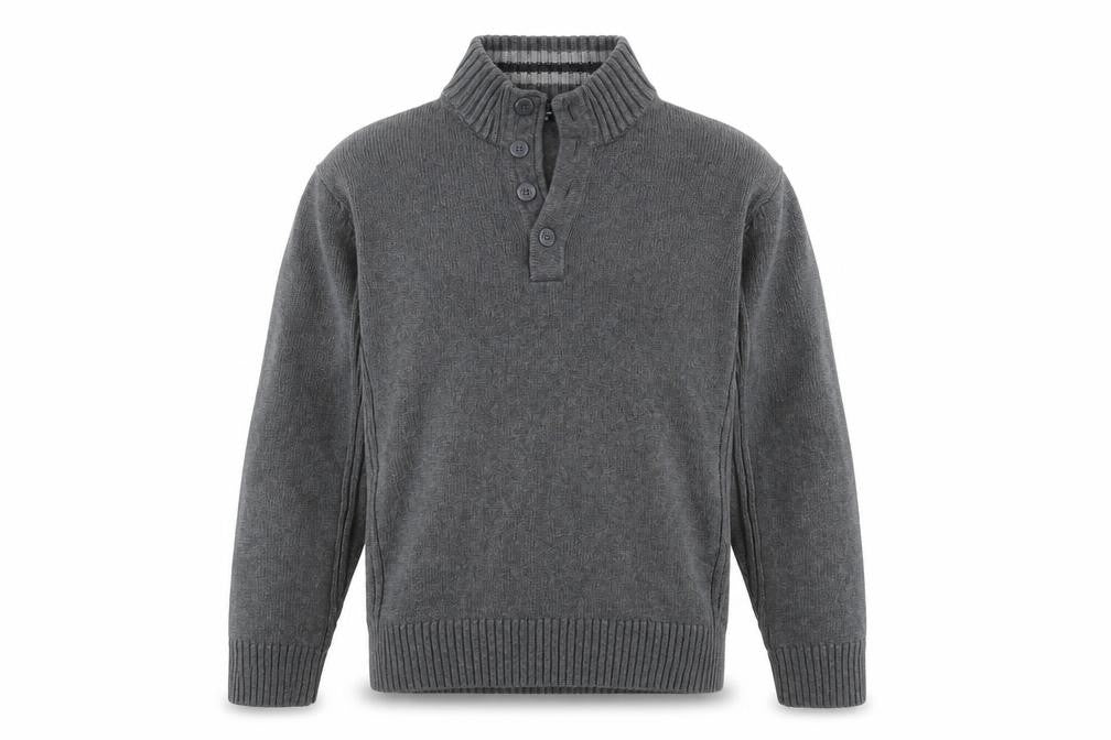 Marks and Spencer Blue Harbour Men’s Grey Cotton Henley Jumper XL