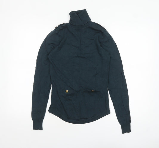 Warehouse Women's Green Roll Neck Knit Jumper Size 6