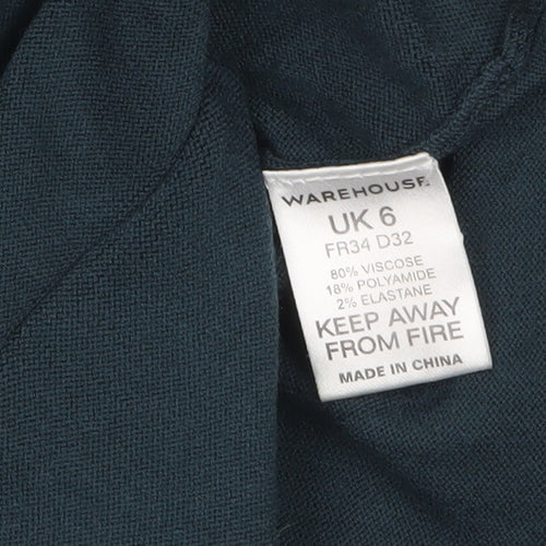 Warehouse Women's Green Roll Neck Knit Jumper Size 6