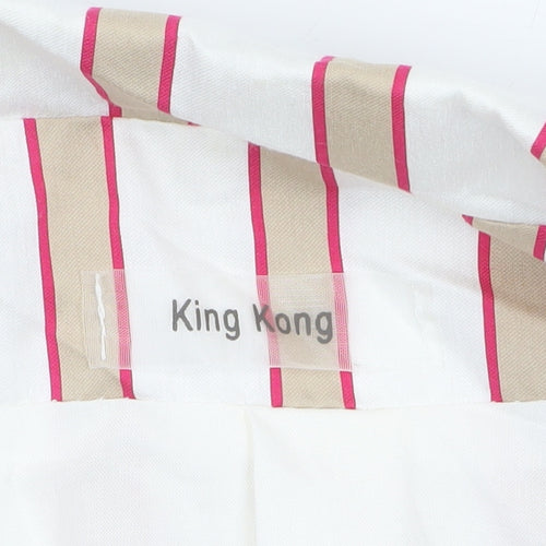 King Kong Women Ivory Pink Striped Single-Breasted Blazer Size 16
