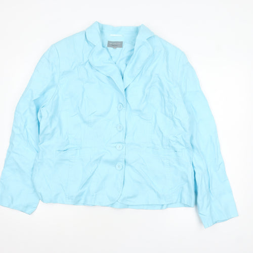 Marks and Spencer Per Una Blue Pure Linen Women’s Blazer Size 20