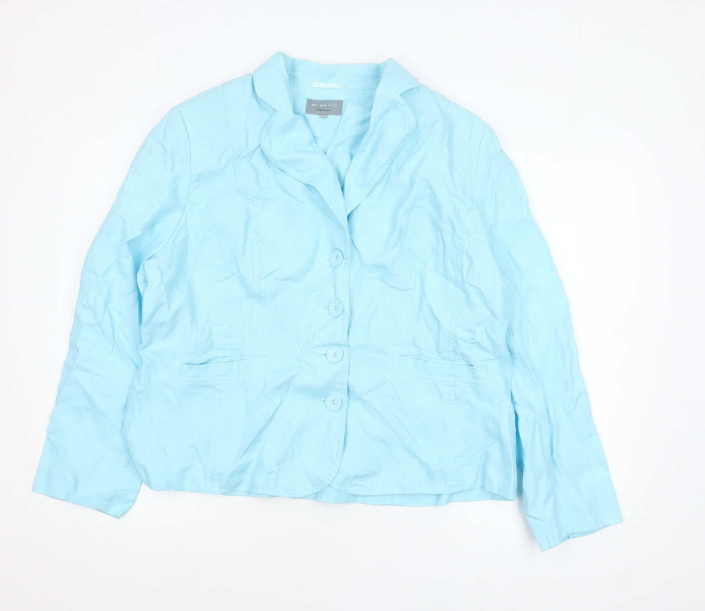 Marks and Spencer Per Una Blue Pure Linen Women’s Blazer Size 20