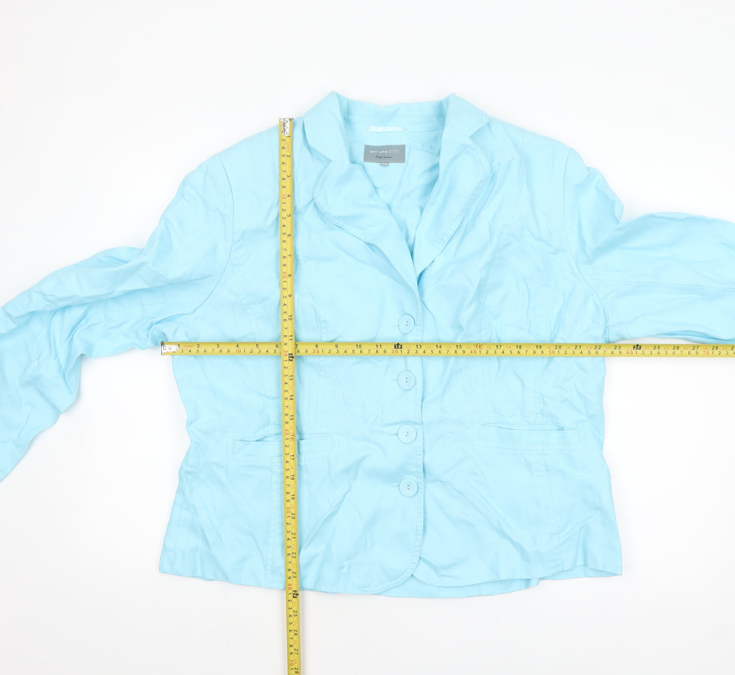 Marks and Spencer Per Una Blue Pure Linen Women’s Blazer Size 20