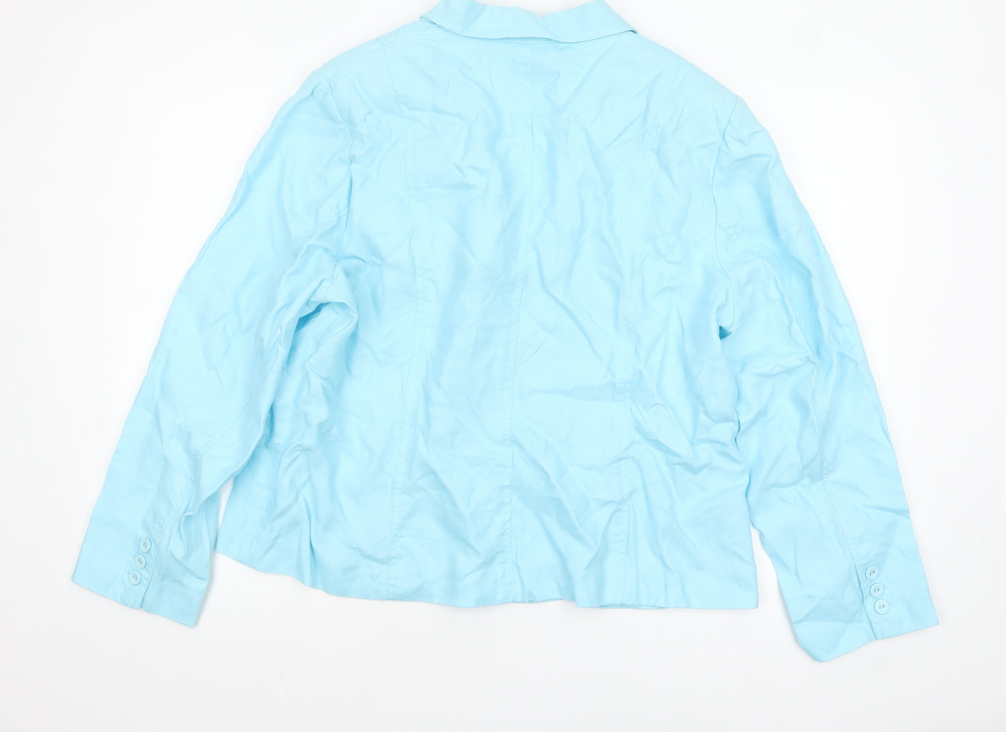 Marks and Spencer Per Una Blue Pure Linen Women’s Blazer Size 20